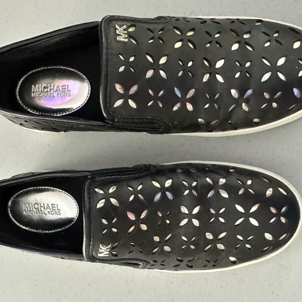 Women’s Size 7 Michael Kors black bling slip on